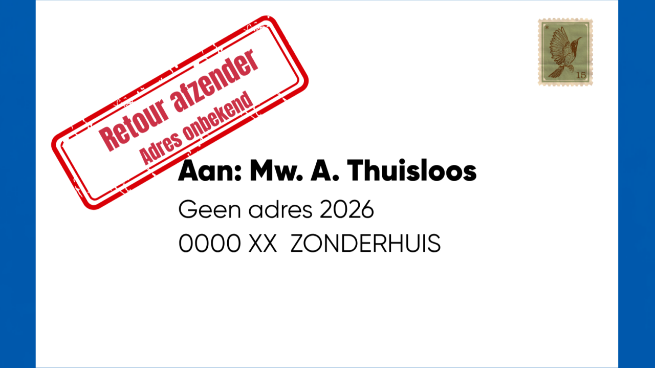 Zonder adres besta je niet