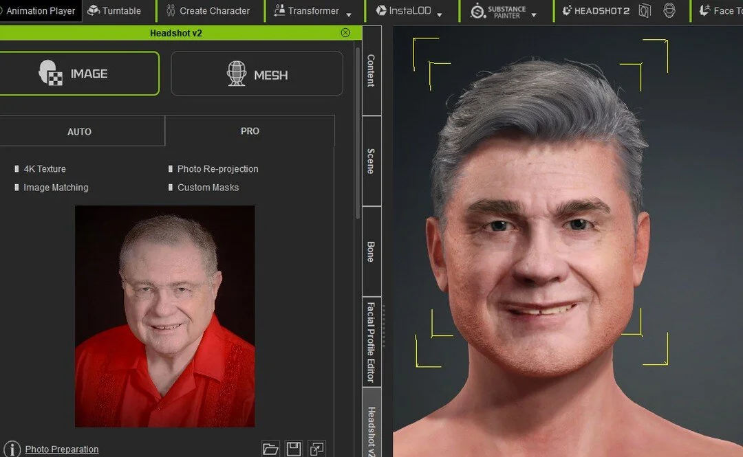 So this is what it will look like when I took a picture of my dad and used some software to make a No Player Character for the game that looks like him