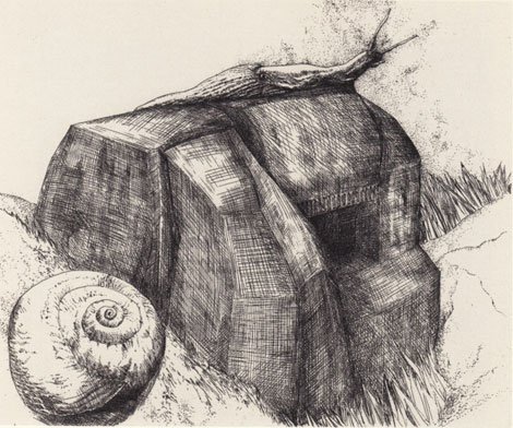 Gunter Grass, Traum vom Eigenheim, Etching, 16 x 13 in, 1982