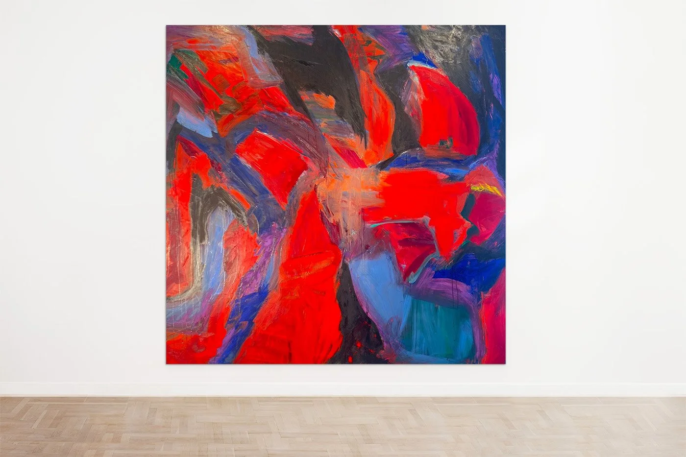 Elizabeth Mcintyre, Figures, Acrylic on canvas, 68 x 66 in, 1996
