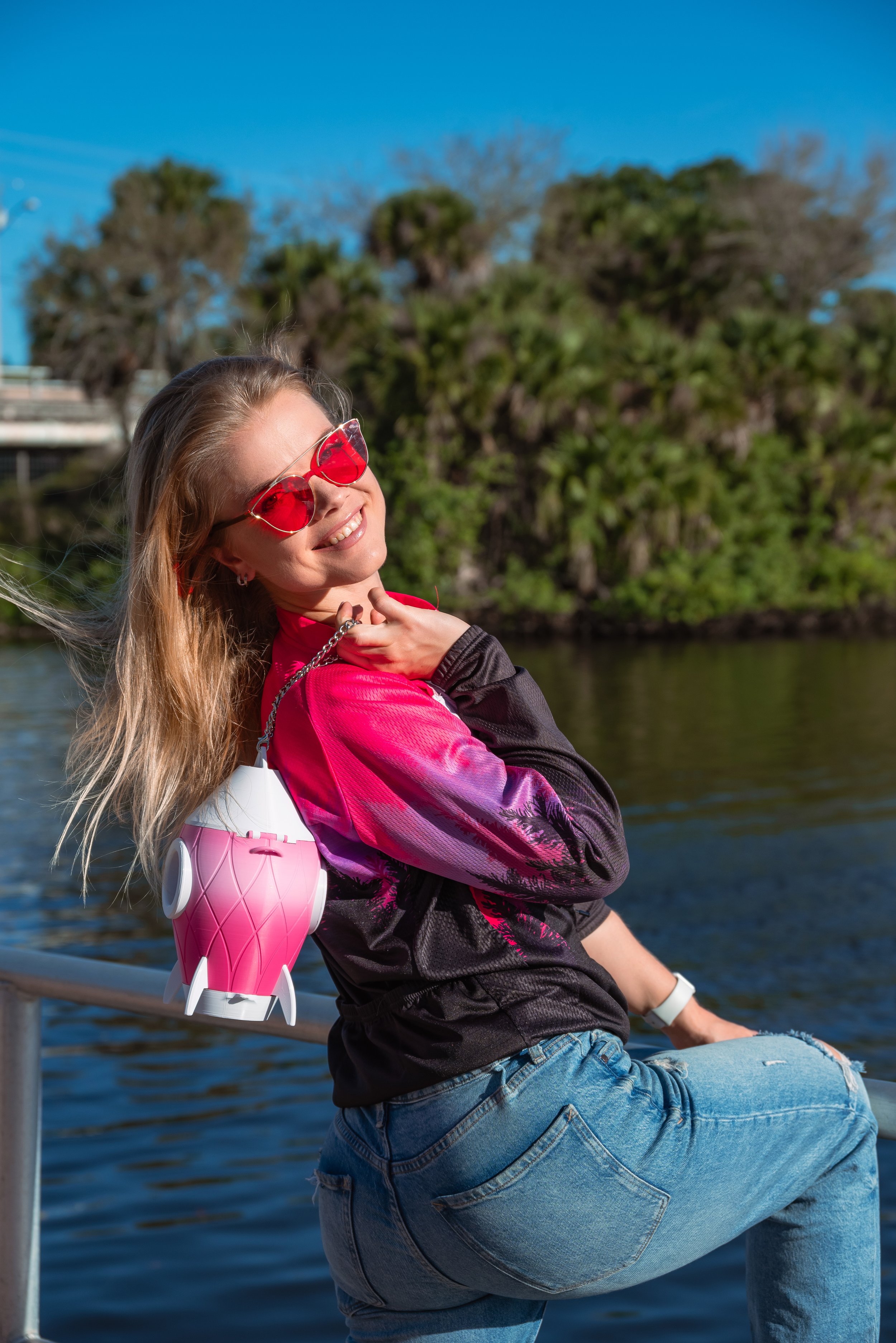 Pink and White Ombre Rocket Purse