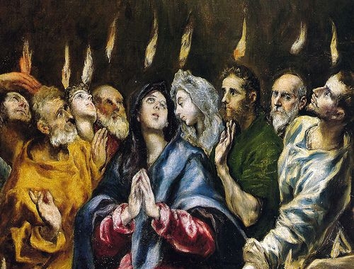 El Greco - Pentecost, 1610 at Prado Museum Madrid Spain