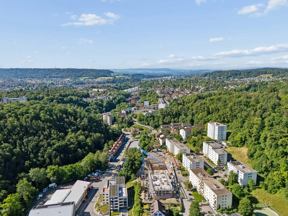 Blick über Schaffhausen und das Mühlental