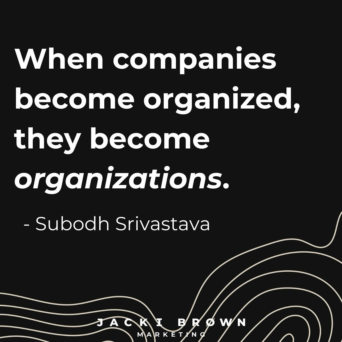 Yesterday in a conversation with Subodh Srivastava, he said, &ldquo;When companies become organized, they become organizations.&rdquo; 💥

This spoke to my heart as someone who loves creating organization and process! Happy Friday!

#startup #startup