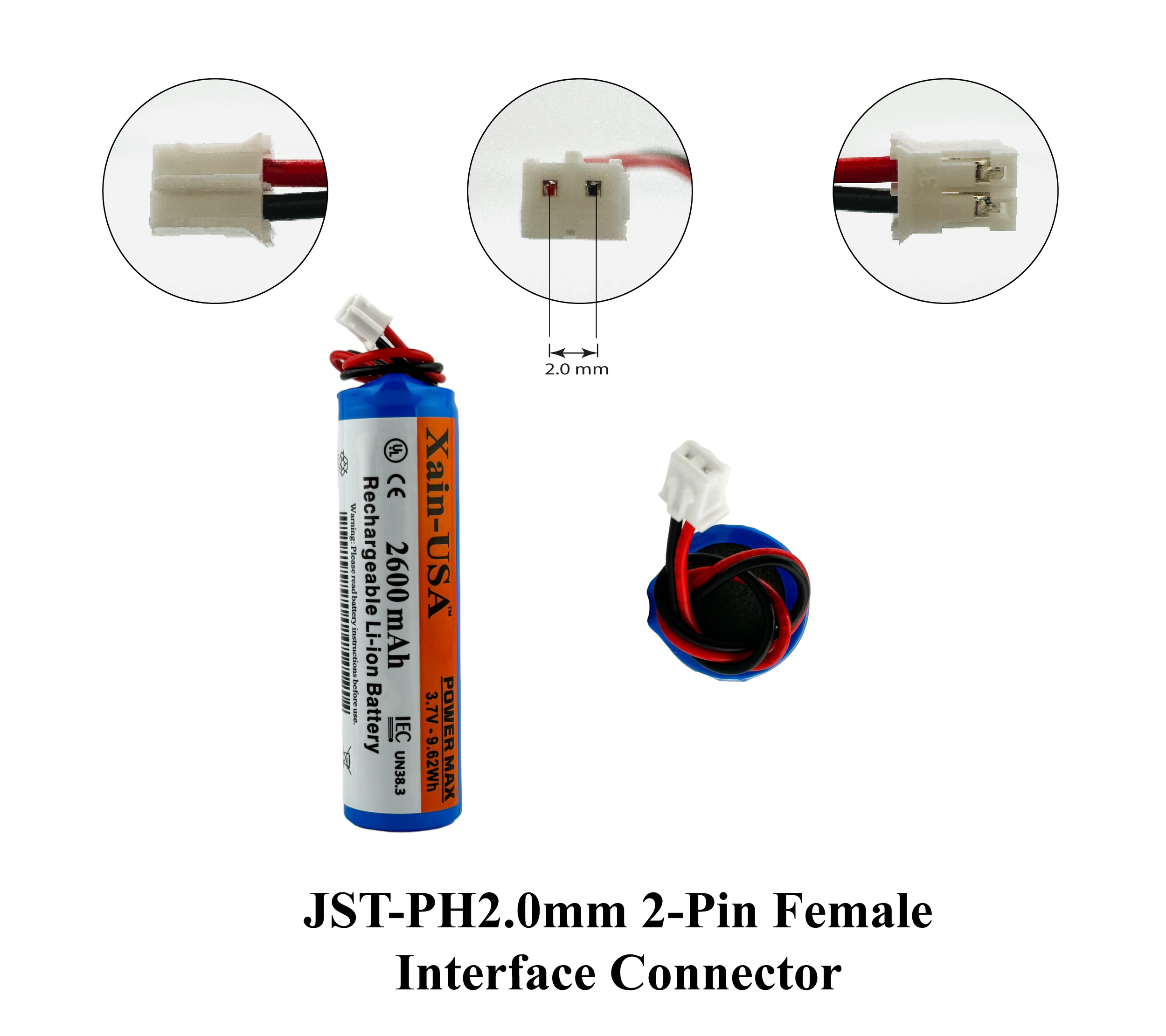 CAT 3.7V2600 PH2.0 2-Pin Connector.png