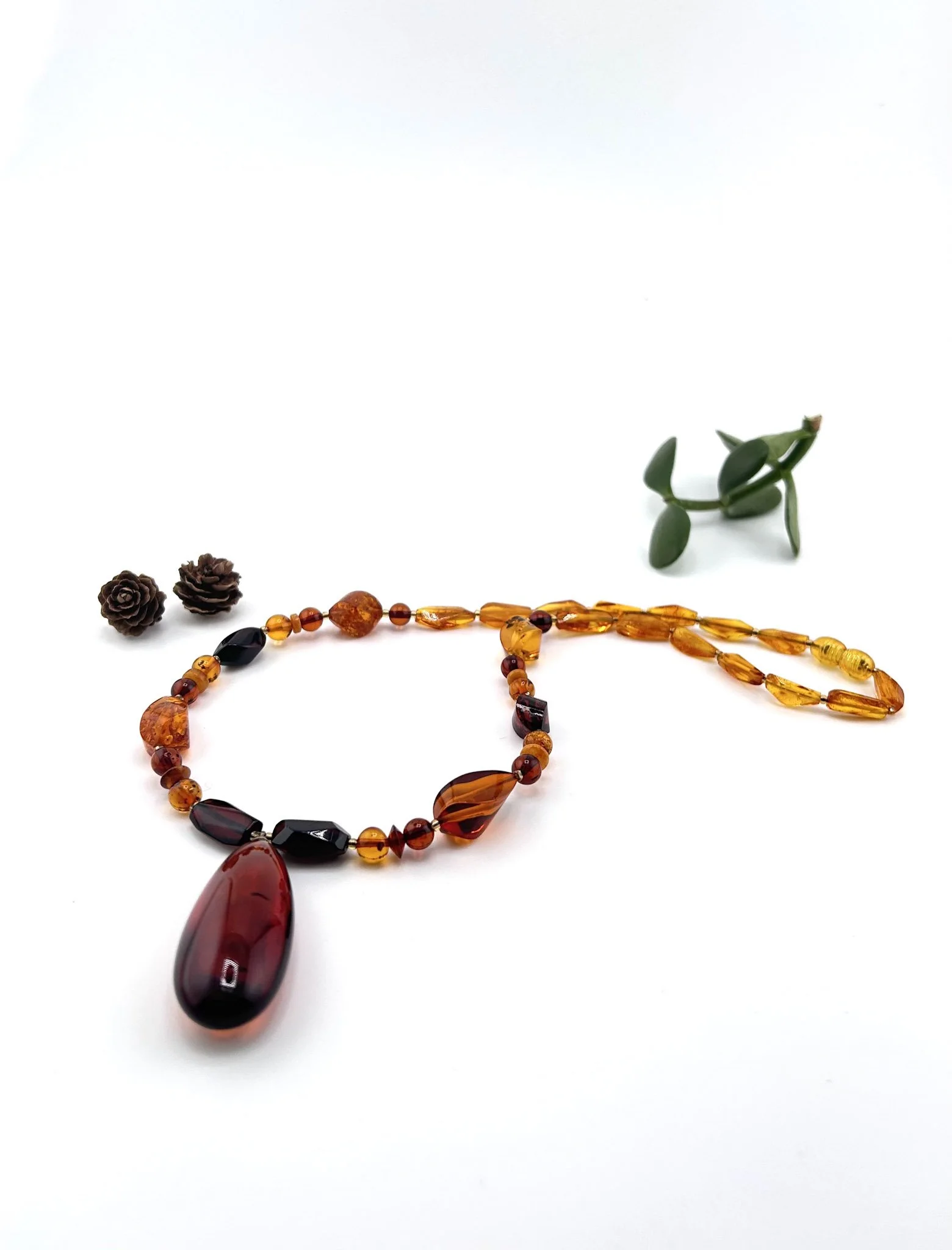 Cherry & Cognac Baltic Amber Statement Necklace