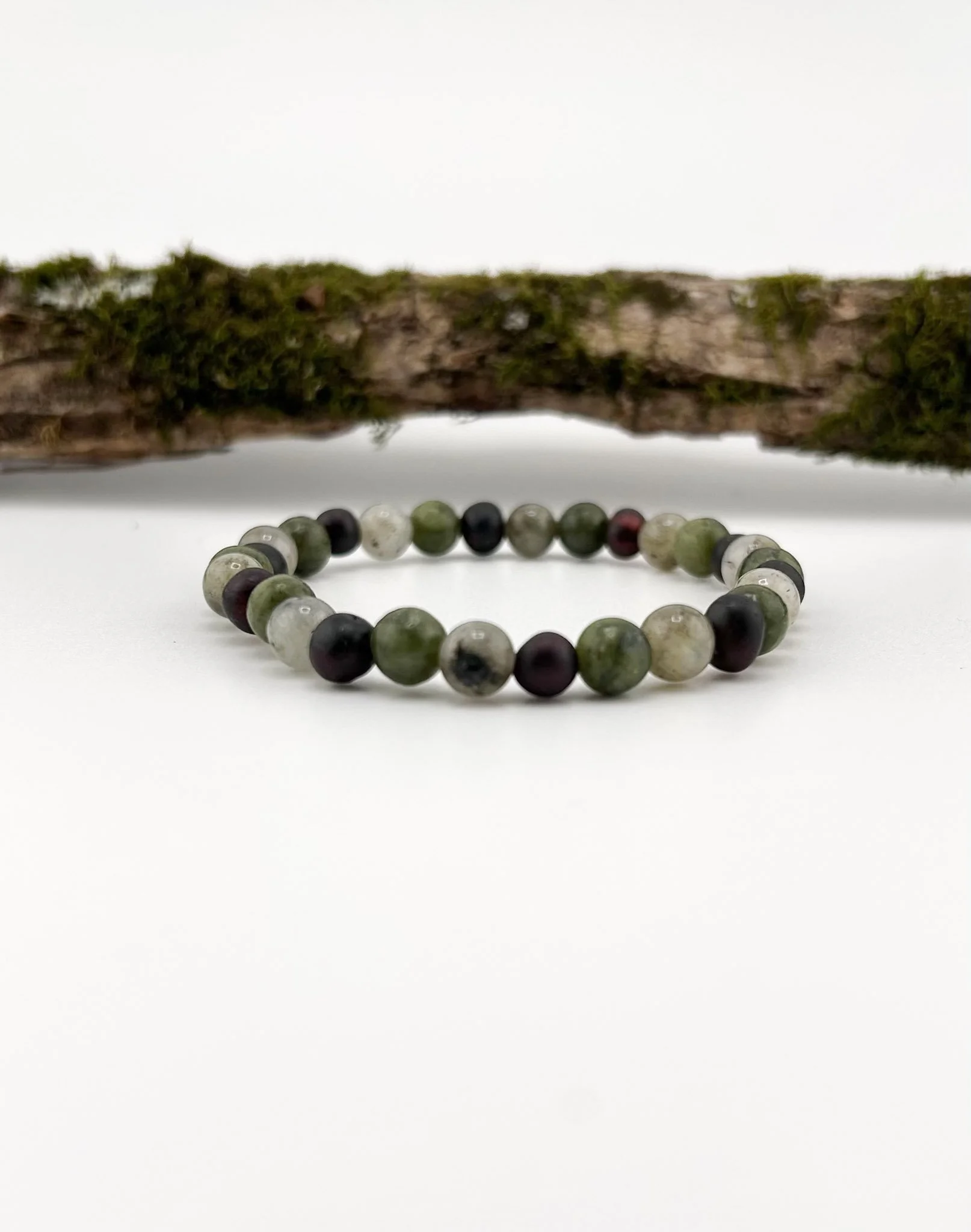 Baltic Amber, Serpentine & Labradorite Bracelet