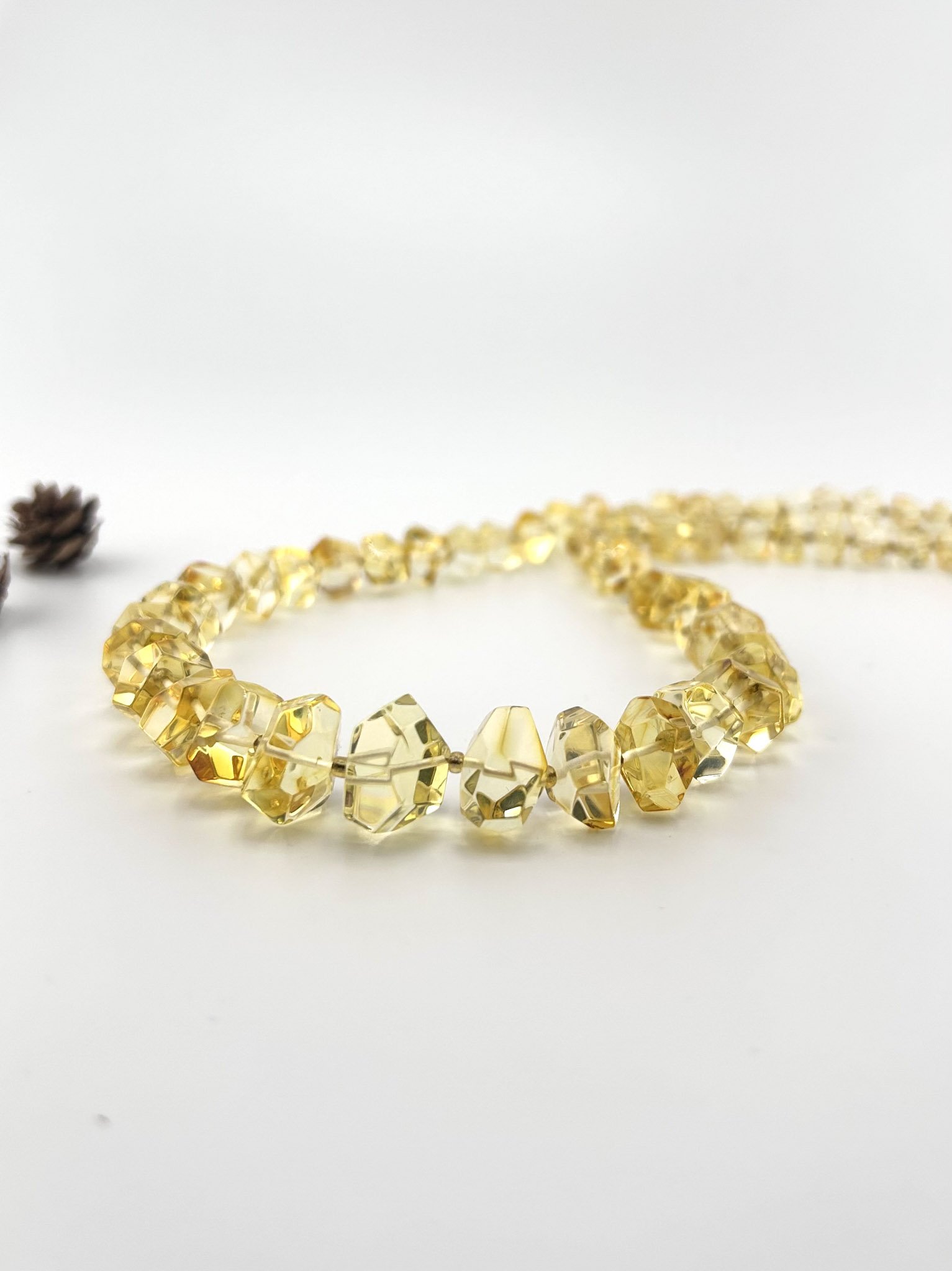 Faceted Lemon Baltic Amber Necklace