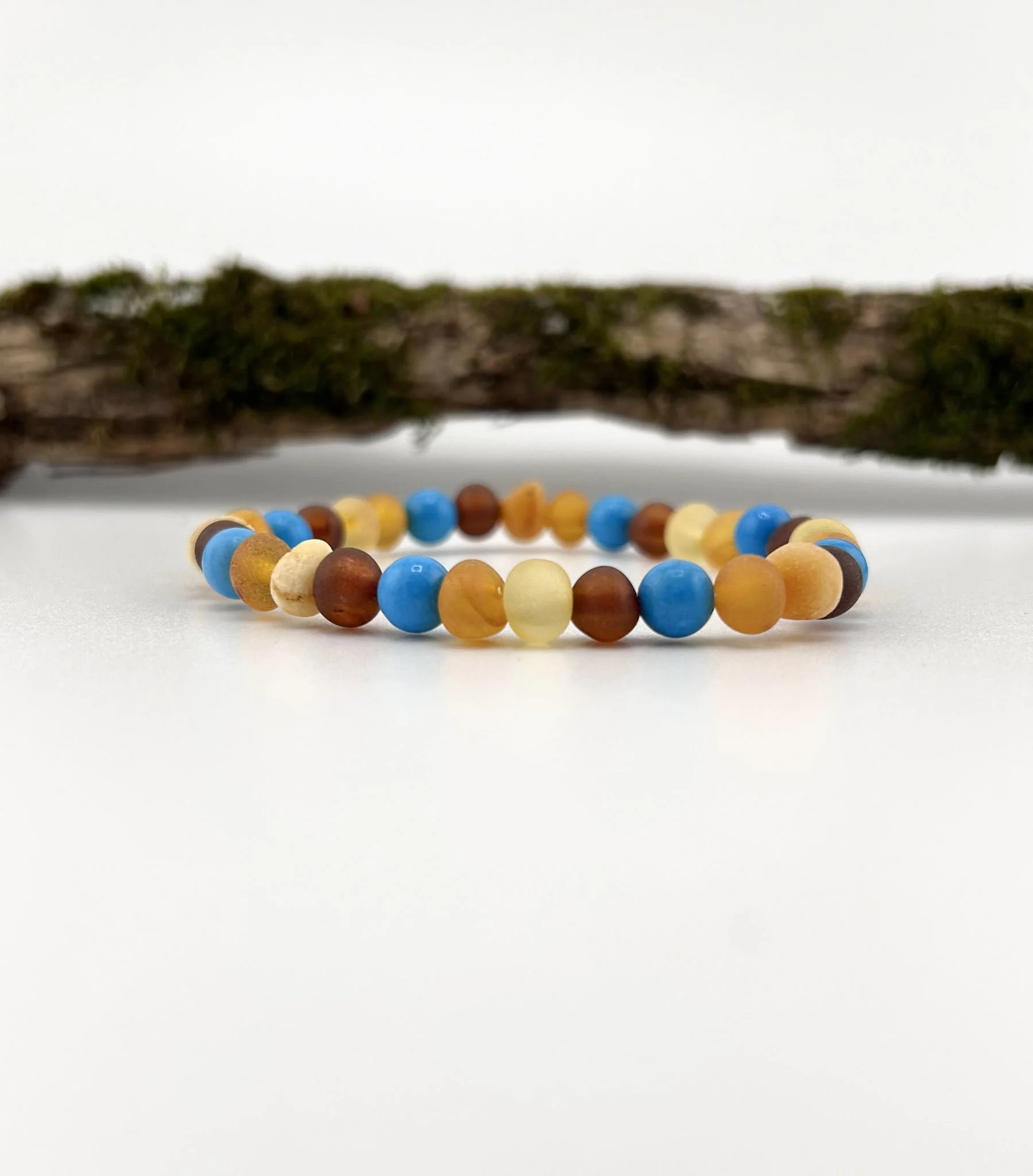Baltic Amber & Turquoise Bracelet