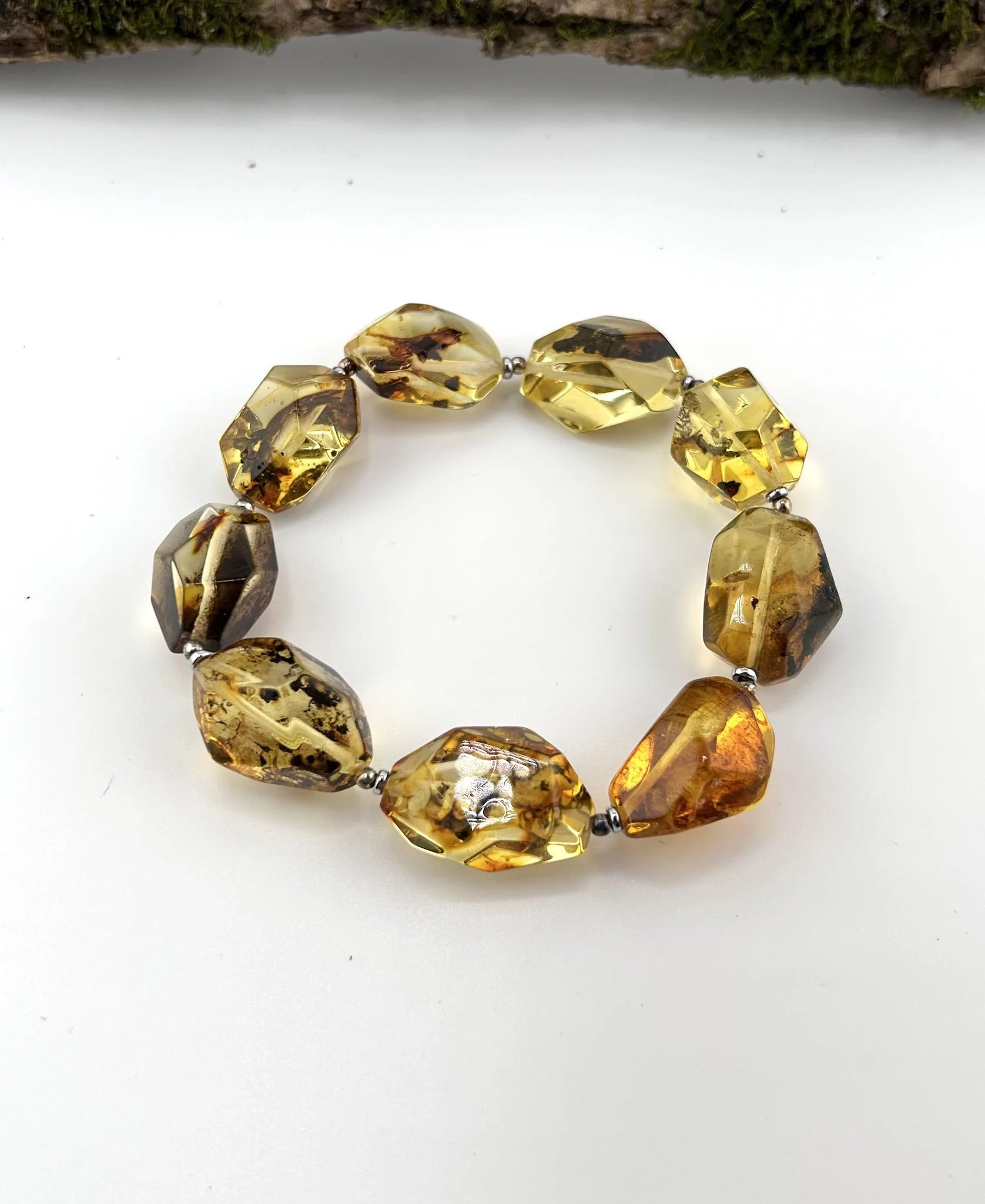 Forest Light | Large Bead Baltic Amber Bracelet