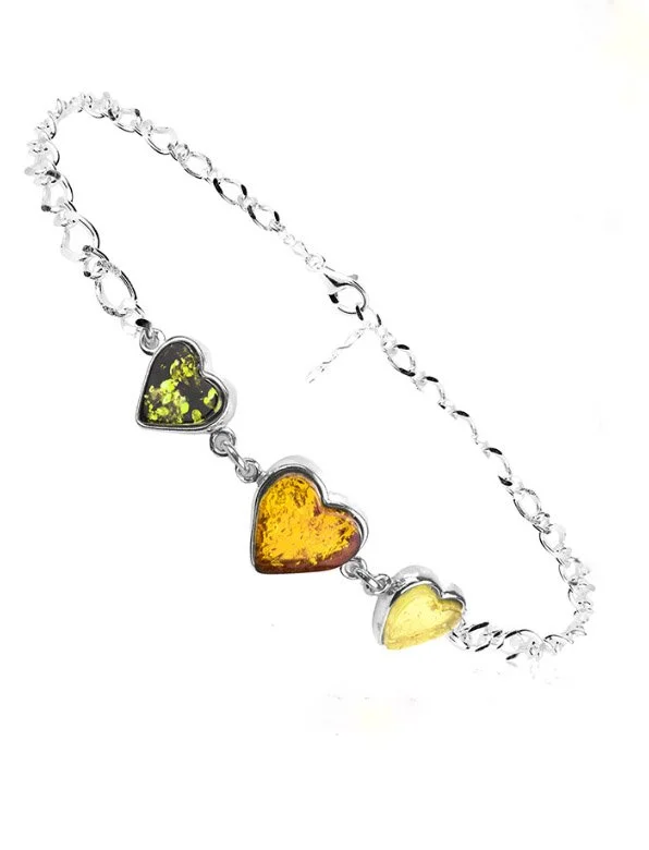Three Hearts | Baltic Amber Bracelet