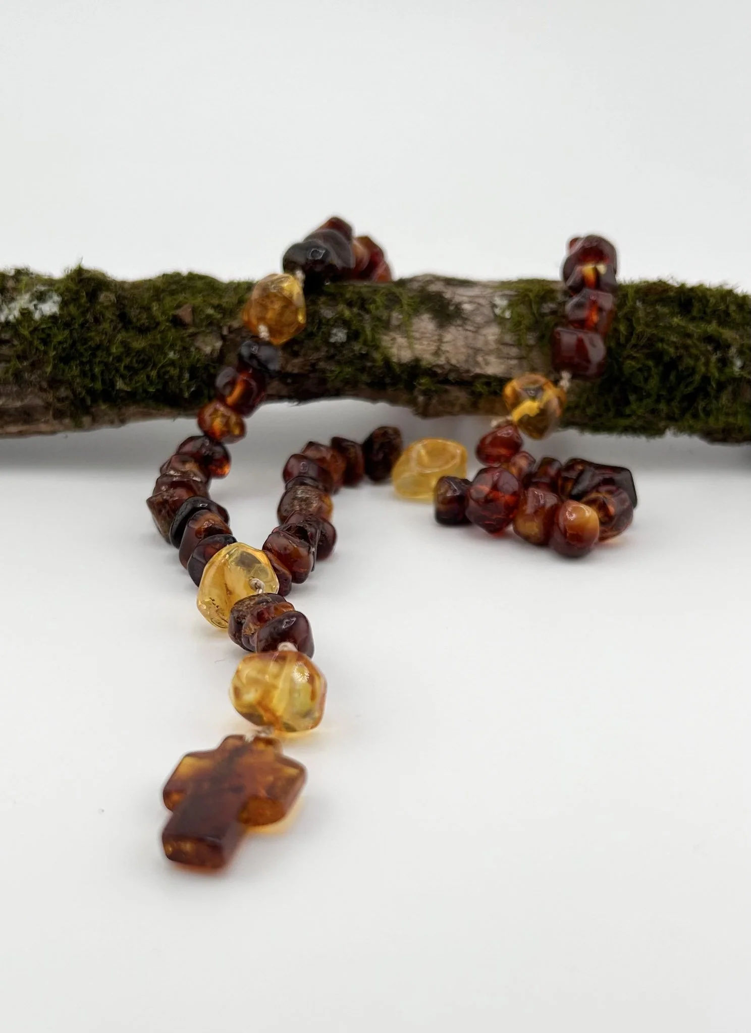 Baltic Amber Rosary in Dark Cognac & Honey