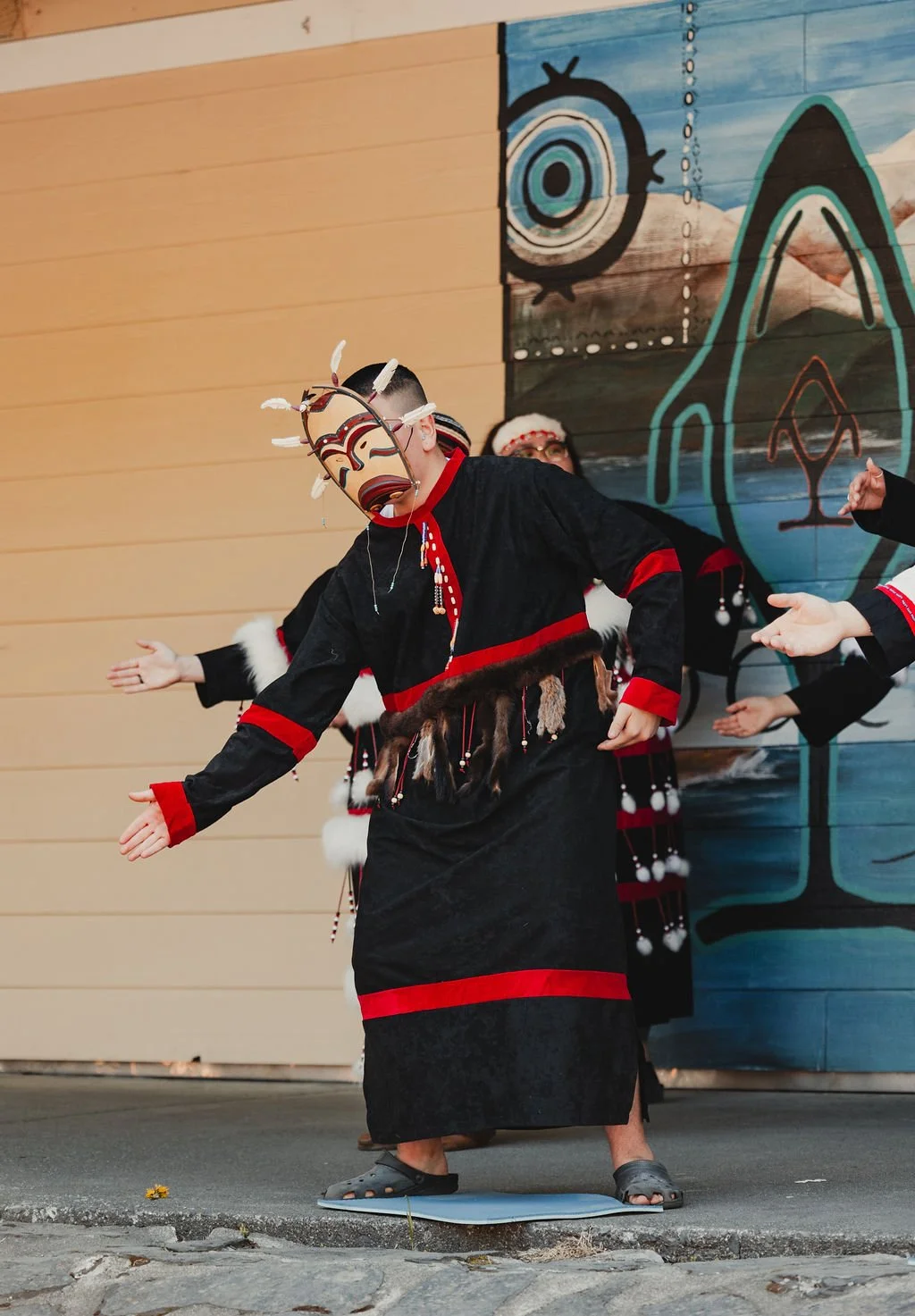Kodiak Alutiiq Dancers at Crab Fest 2022 performance. Photo by Ellen Carty.