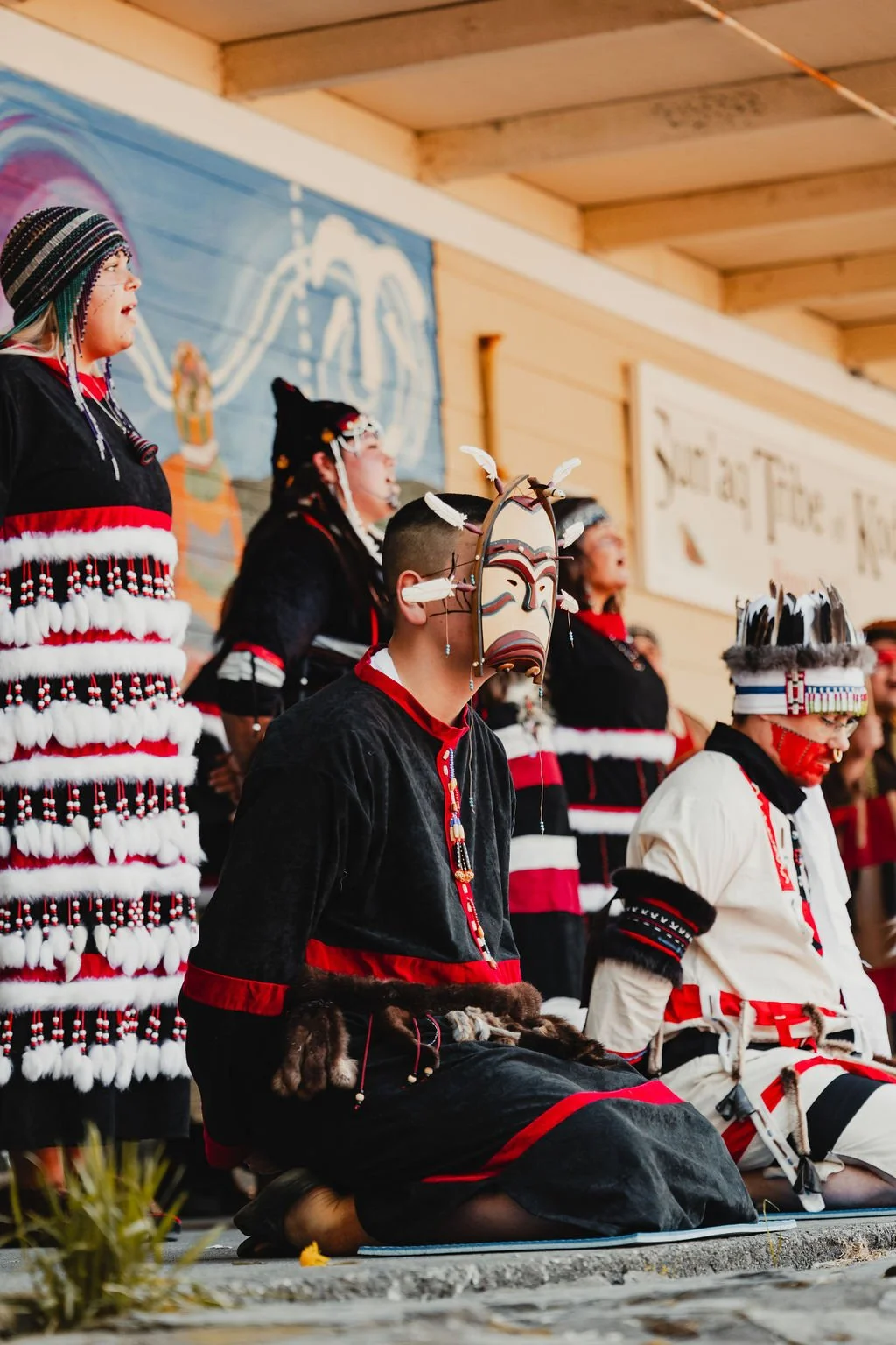 Kodiak Alutiiq Dancers at Crab Fest 2022 performance. Photo by Ellen Carty.