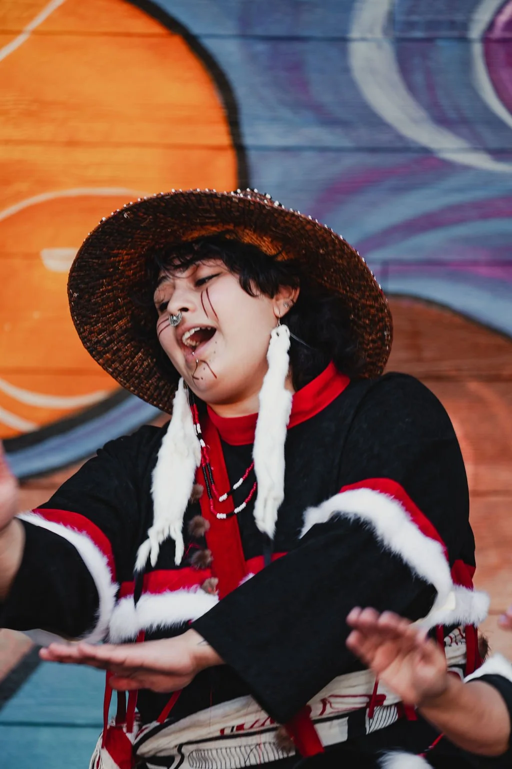 Kodiak Alutiiq Dancers at Crab Fest 2022 performance. Photo by Ellen Carty.