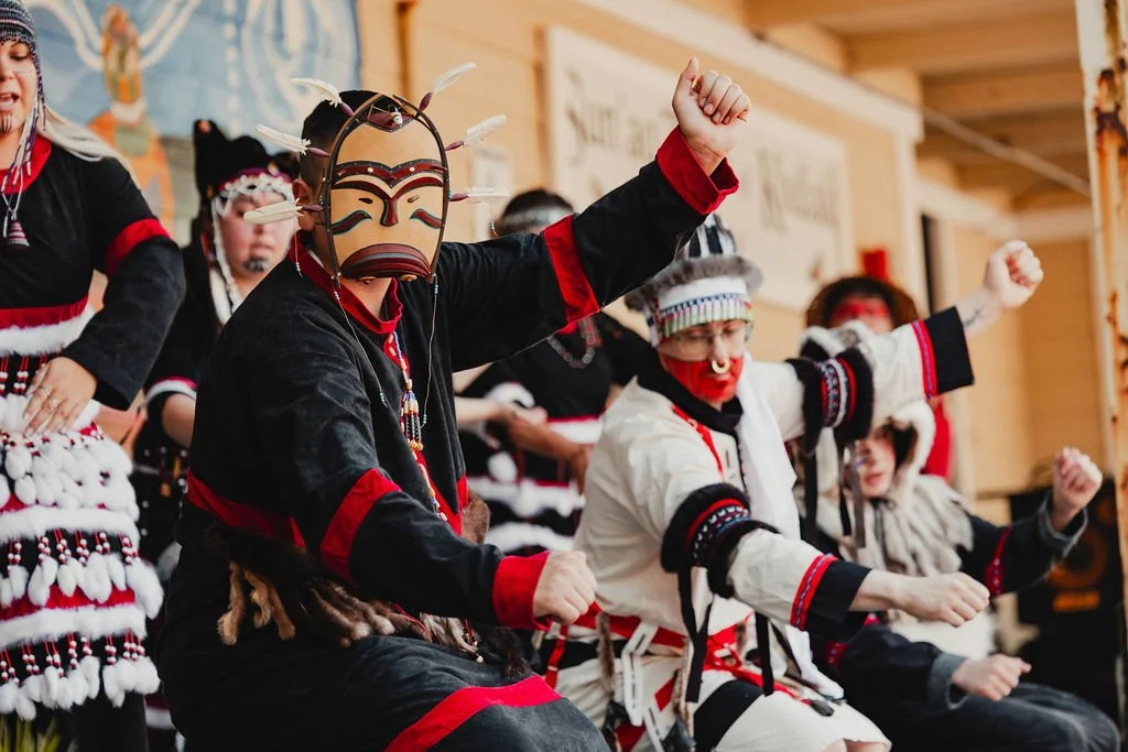 Kodiak Alutiiq Dancers at Crab Fest 2022 performance. Photo by Ellen Carty.