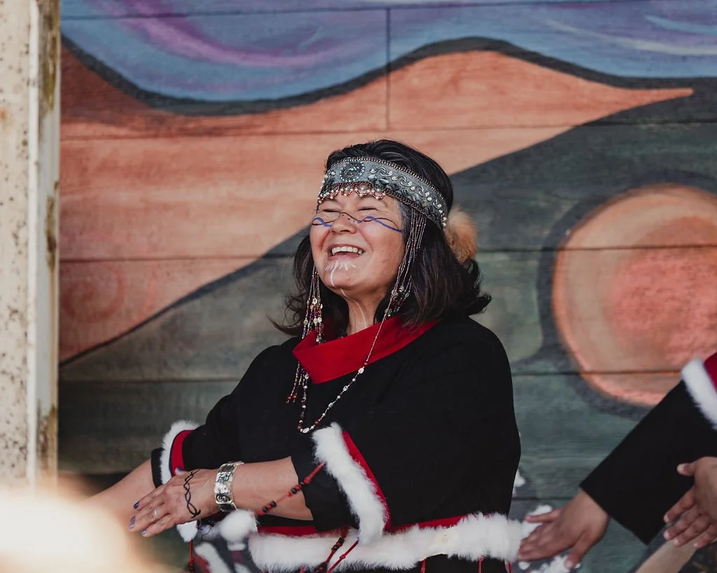 Kodiak Alutiiq Dancers at Crab Fest 2022 performance. Photo by Ellen Carty.