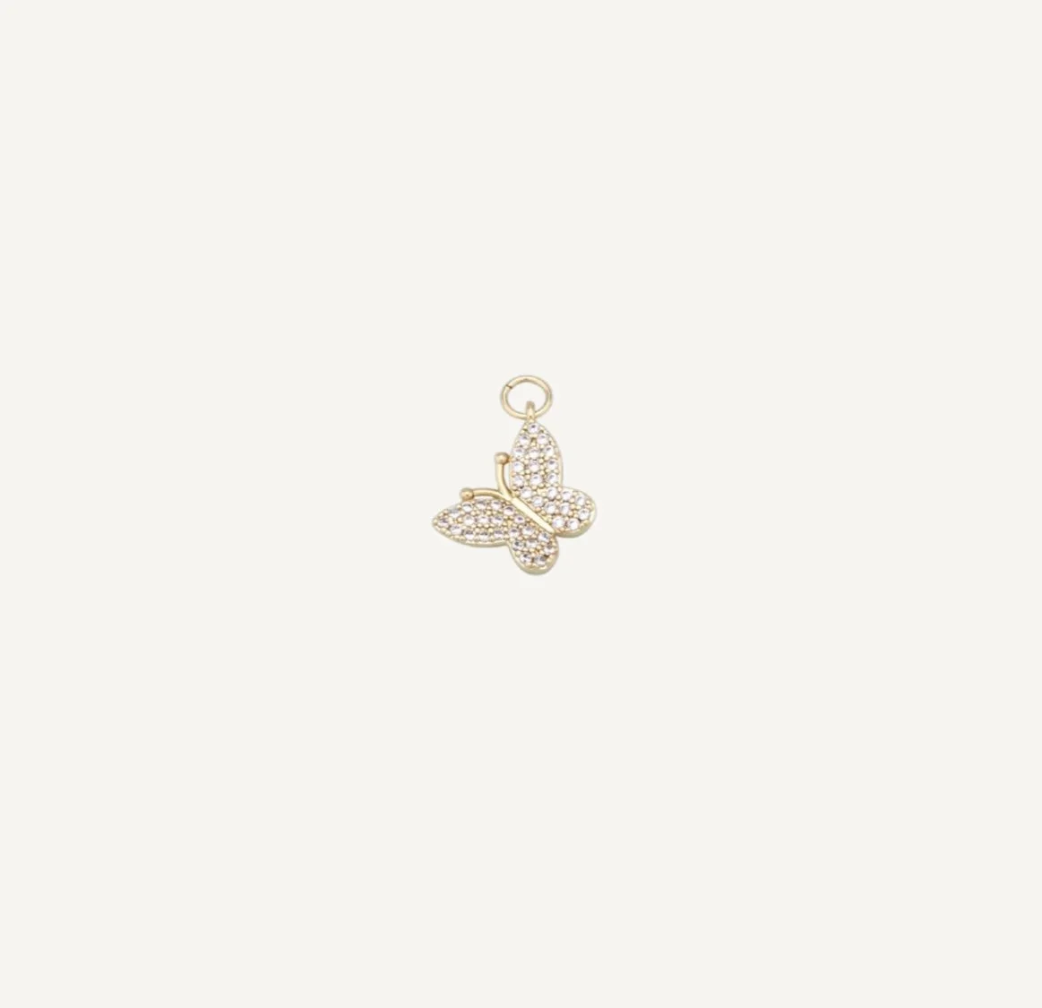 Dainty Gold and CZ Butterfly