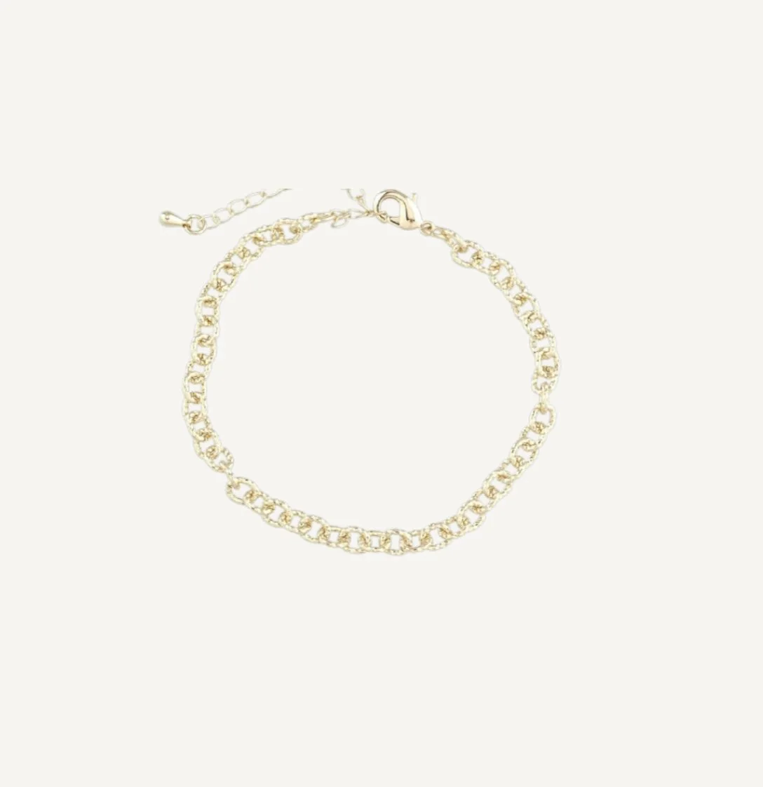Textured Oval Link Bracelet