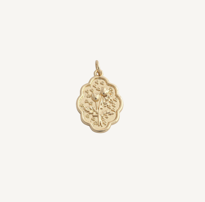 Gold Tulip Stamped Charm