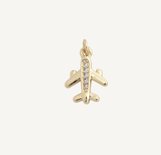 Mini Pave Airplane Charm