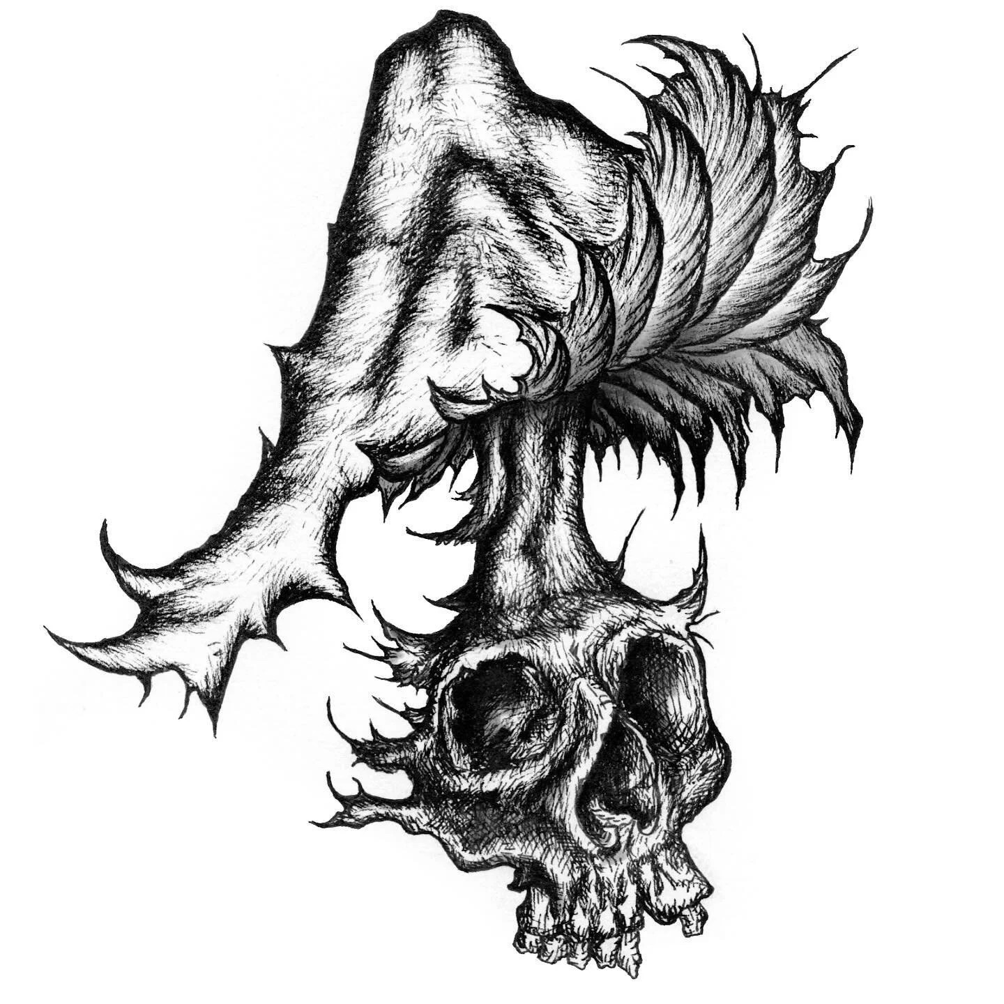 Some things happen.
.
.
.
#crosshatching #mushroomart #mushrooms #skull #artist #artistsoninstagram #death #timelapse