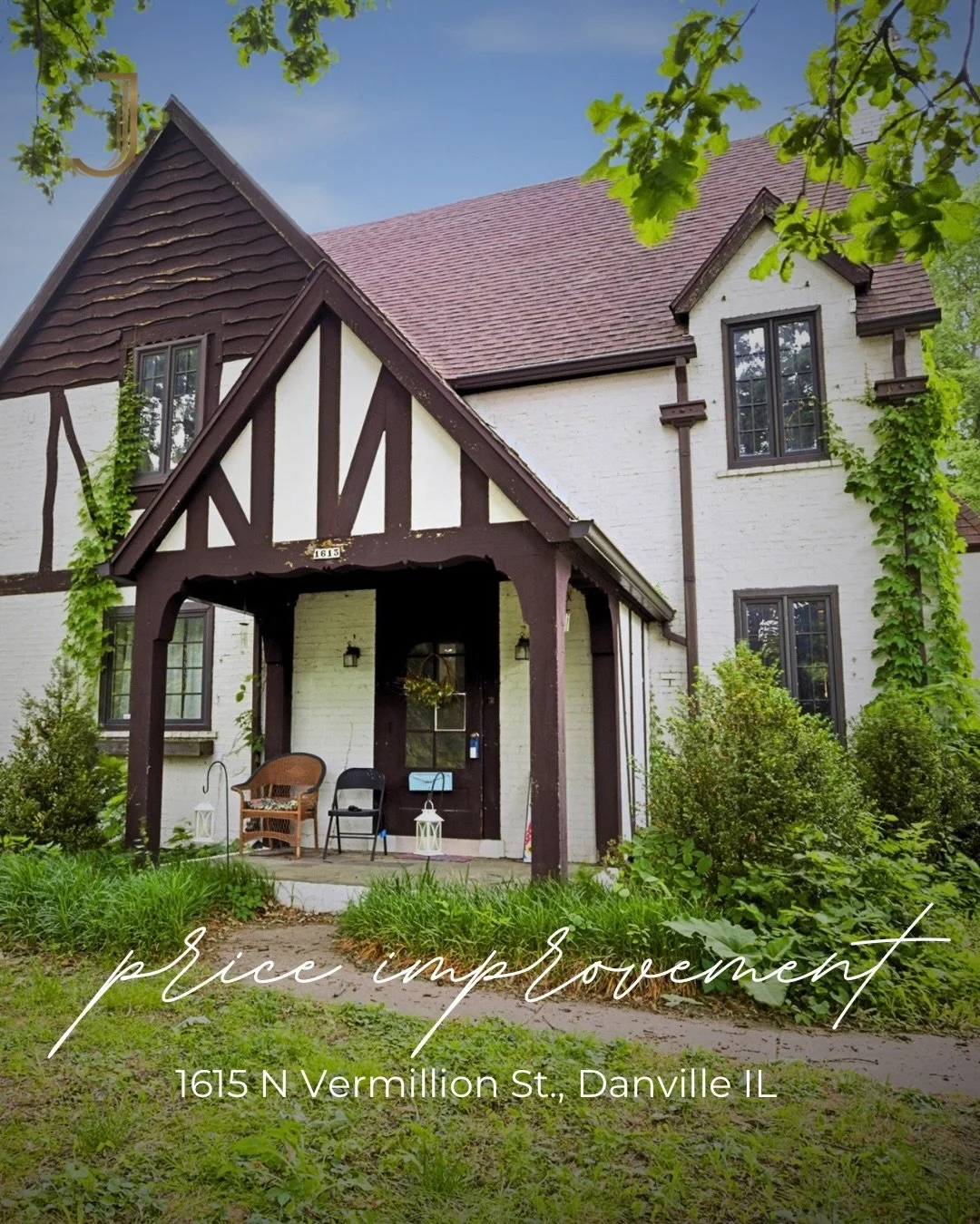PRICE IMPROVEMENT ✨

This charming Tudor-style home just became an even better value!

📍 1615 N Vermilion St, Danville, IL
💰 Now offered at $150,000

Full of character, timeless architectural details, and incredible potential, this home offers the 