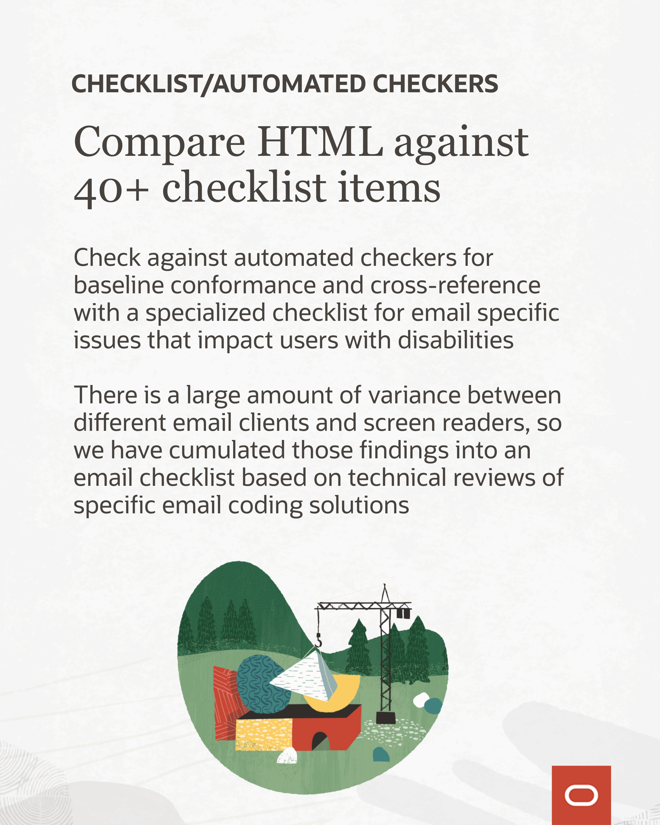 Compare HTML against 40+ checklist items