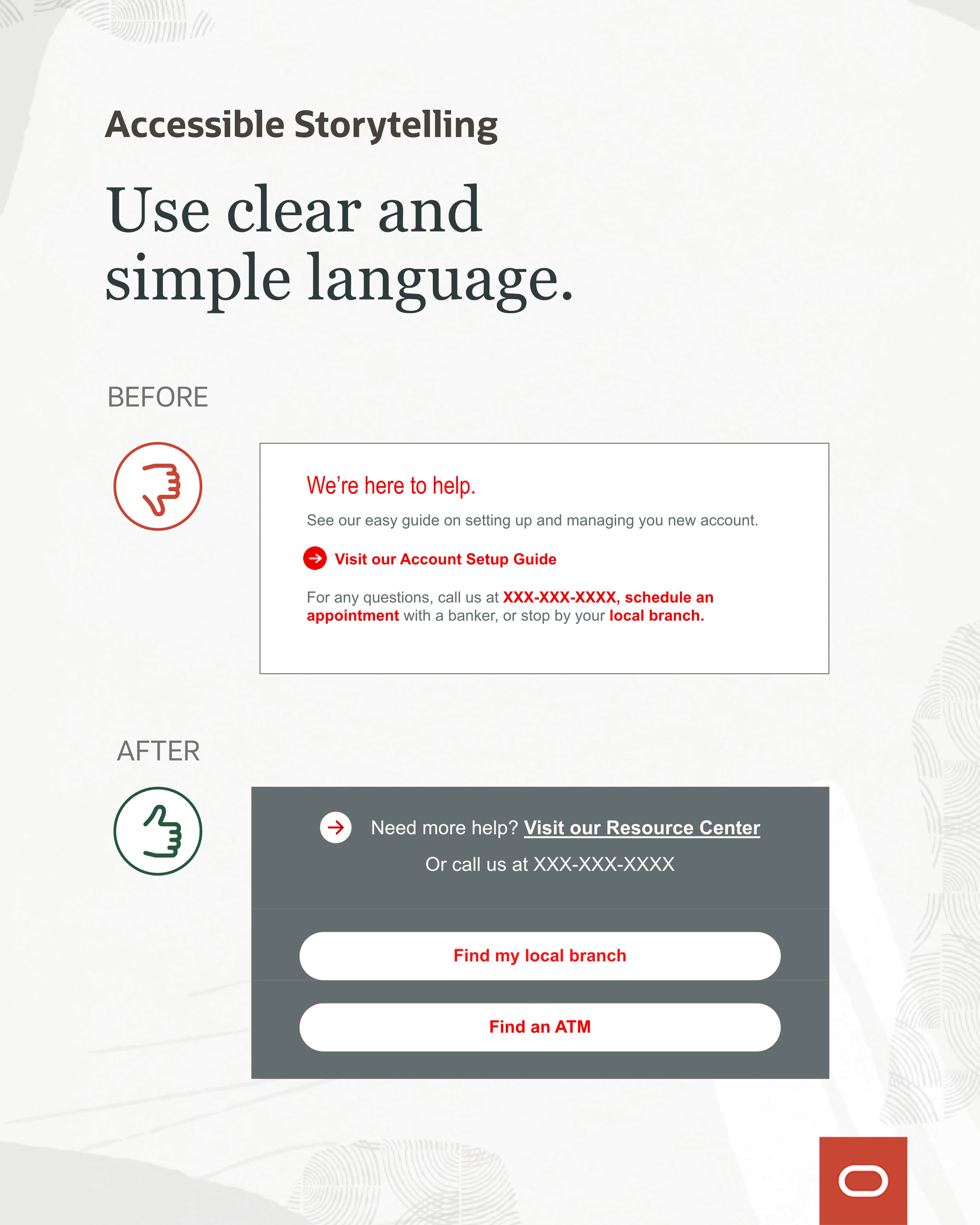 Use clear and simple language.