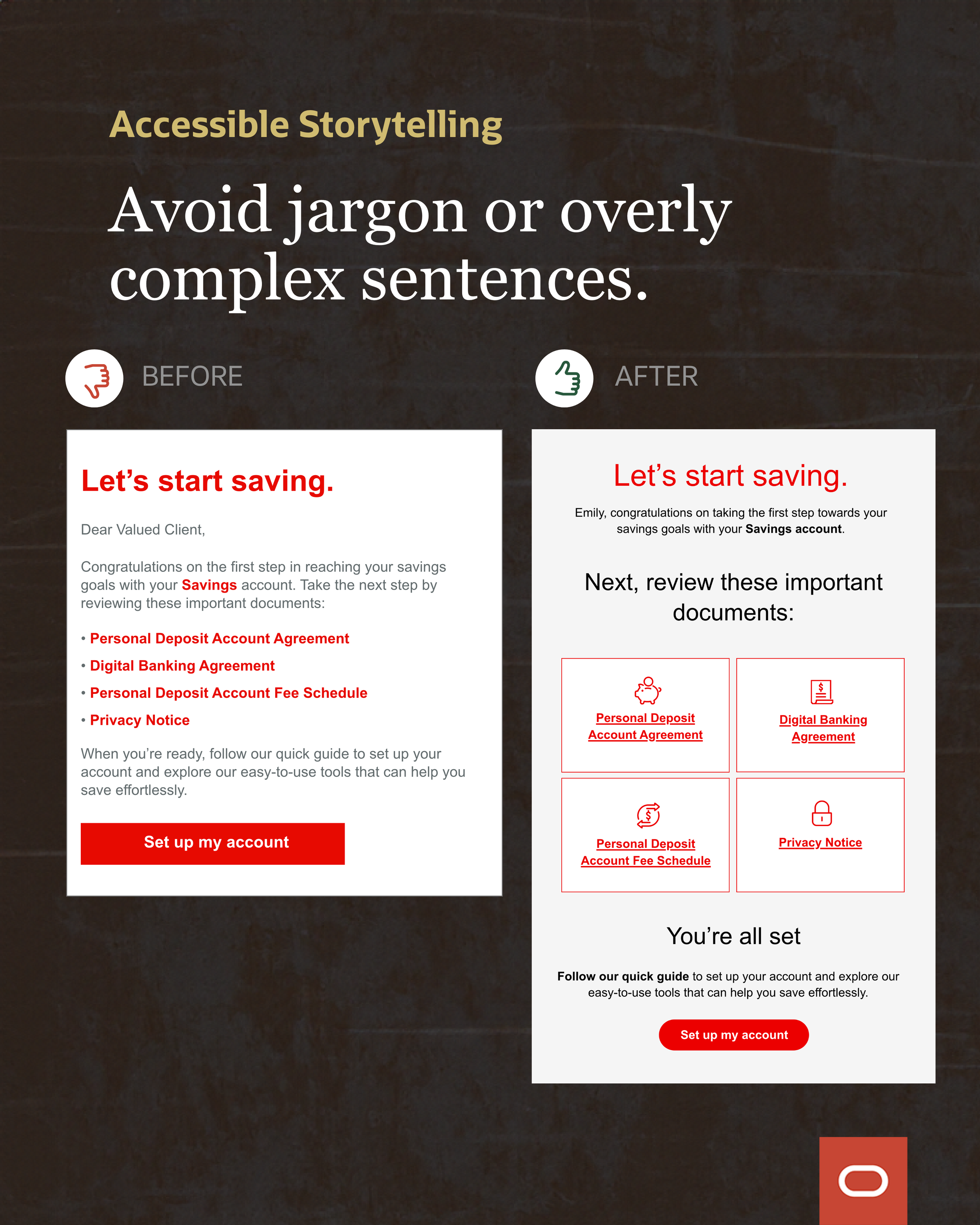 Avoid Jargon or overly complex sentences