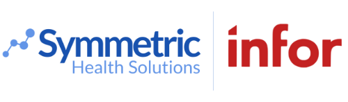 Logo displaying 'Symmetric Health Solutions' in blue and 'infor' in red on a white background.
