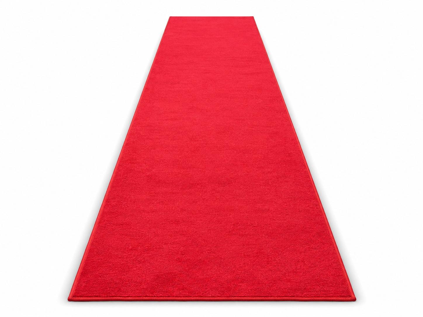 Red carpet runner on white background.