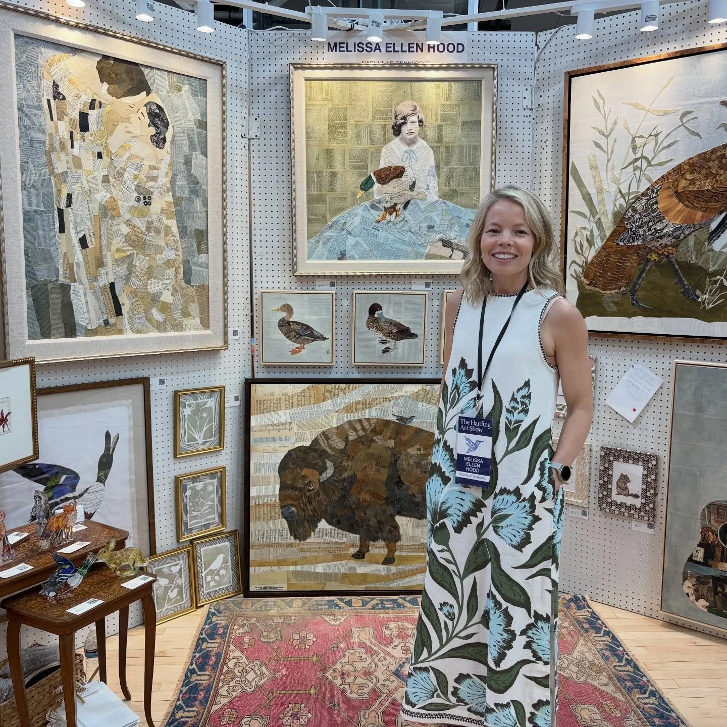 Opening night @thehardingartshow was so much fun and a great success! Please come see me today from 11am-4pm and 6-9pm!
#hardingartshow #nashvilleartist #nashvilleevents #artshow #papercollage