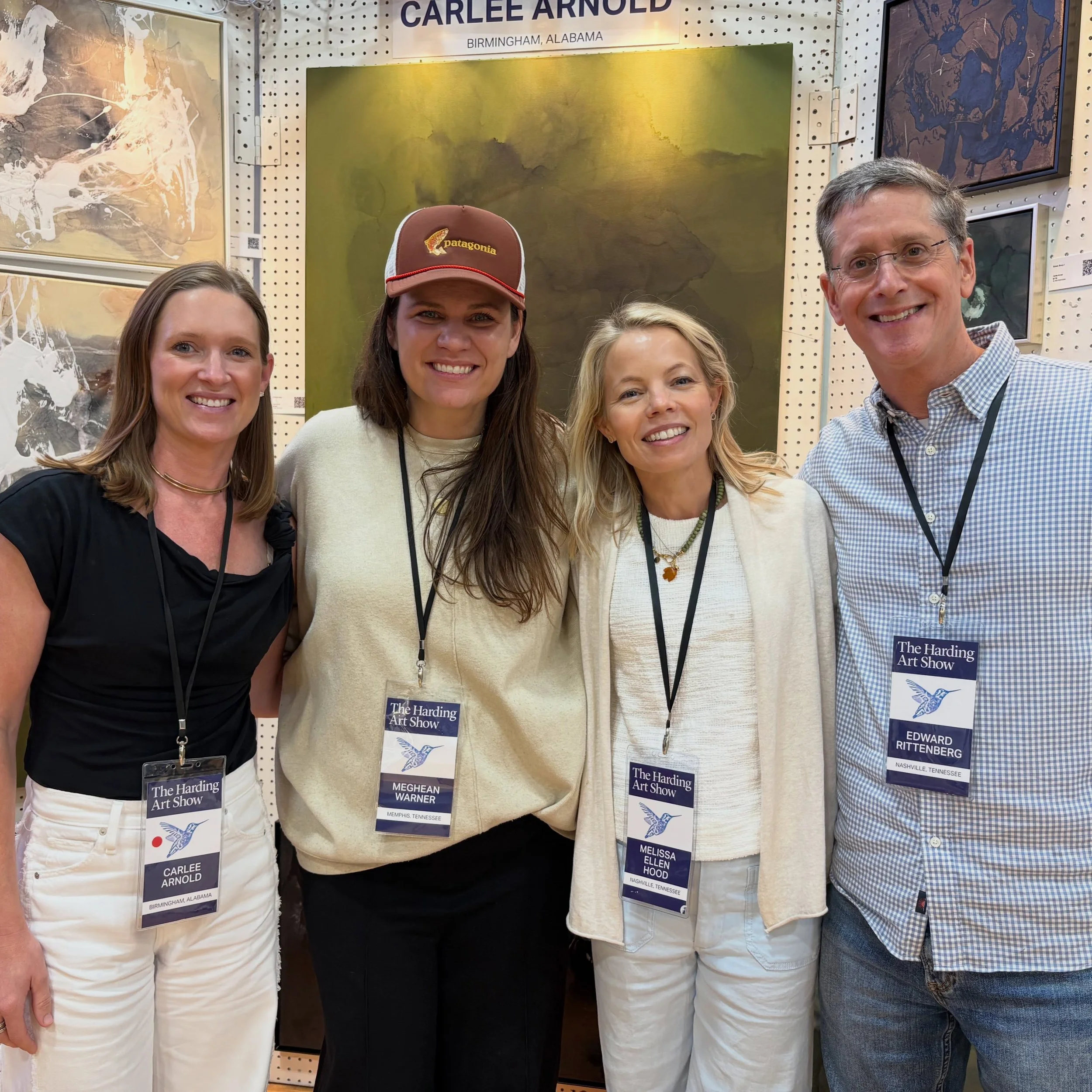 A very delayed post&hellip; but I had to share a few of my favorite booth neighbors and friends from the @thehardingartshow. 

Pictured: @carleearnoldart @megheanwarnerart @edward_rittenberg_art @lizlaneart @amycrewsartist @katherinestrattonmiller @c