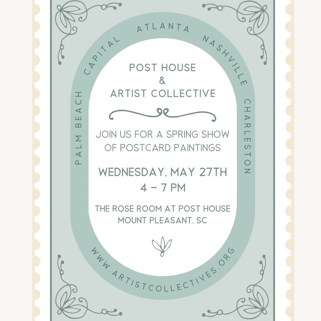 Today&rsquo;s the day! The Postcard Show with the Artist Collectives opens today, featuring postcard-sized original works from artists in Nashville, Charleston, Atlanta, Palm Beach, and Washington DC. Tiny pieces, big personality, and one of the most