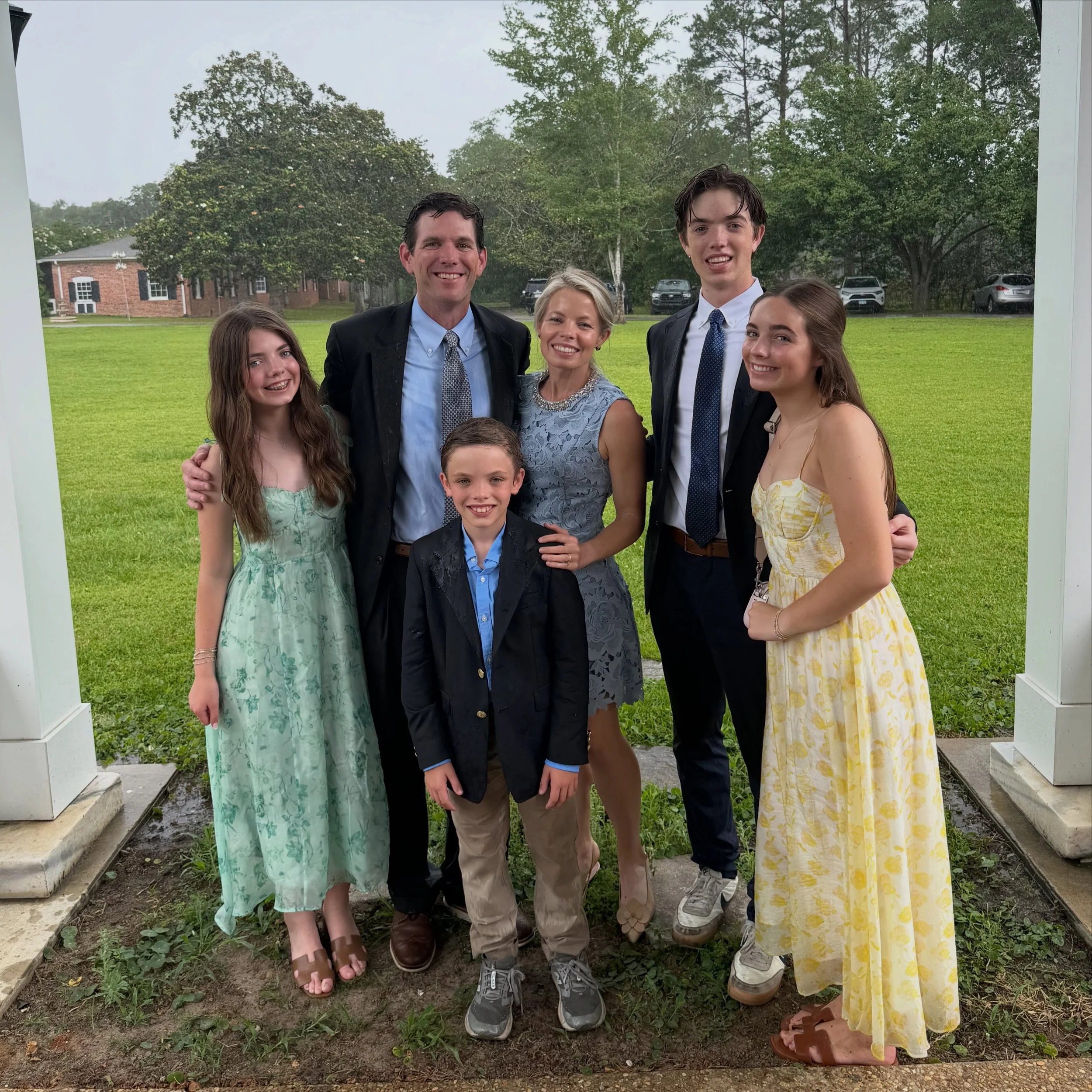 We don&rsquo;t get dressed up very often these days, so I had to snap a family photo.  Yesterday we celebrated our nephew marrying his best friend. The rain may have made an appearance during the outdoor ceremony, but somehow it made the day even mor