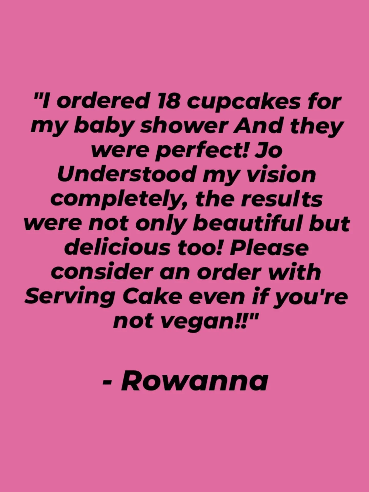 This review from a baby shower order absolutely made my day. 🤩

18 custom vegan cupcakes, a clear vision, and the result? Beautiful, delicious, and exactly what was needed for such a special celebration.

I love creating cupcakes &amp; cakes for all