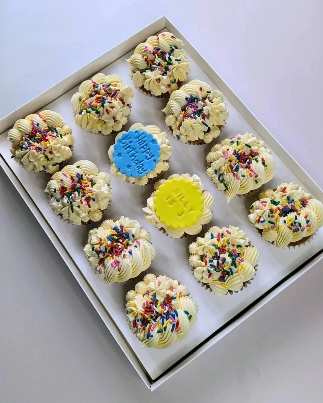 white vegan 3rd birthday cupcakes in bristol.