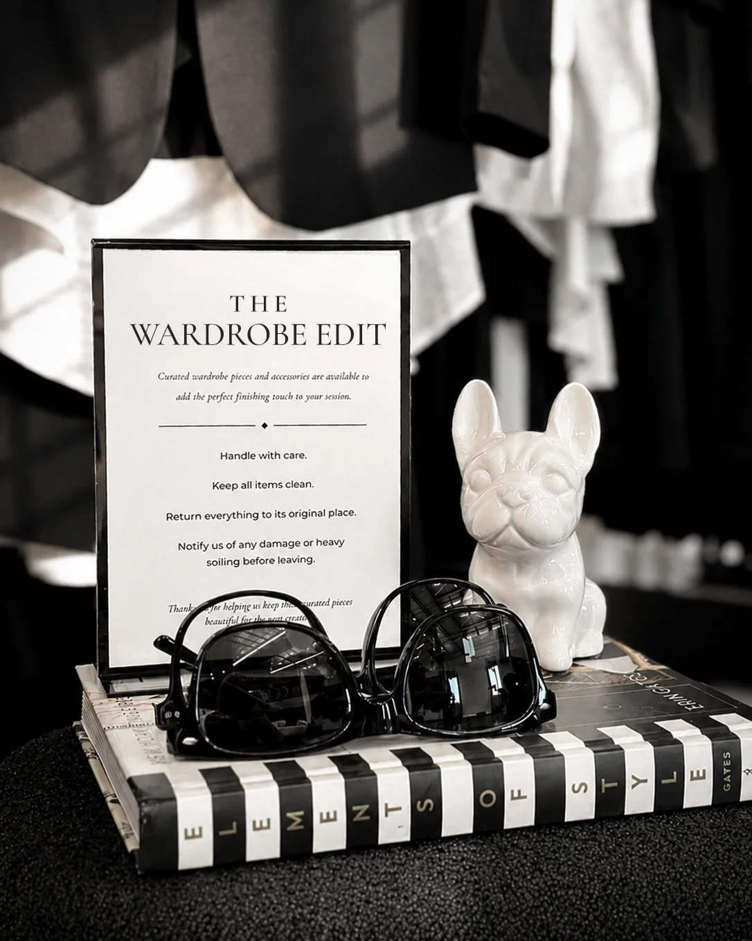 THE WARDROBE EDIT. 🖤

It&rsquo;s all in the details.

A small edit of wardrobe pieces and accessories is available at d14 Studio &mdash; a few finishing touches that can completely shift the feel of an image.

Statement sunglasses. Layers. Accessori