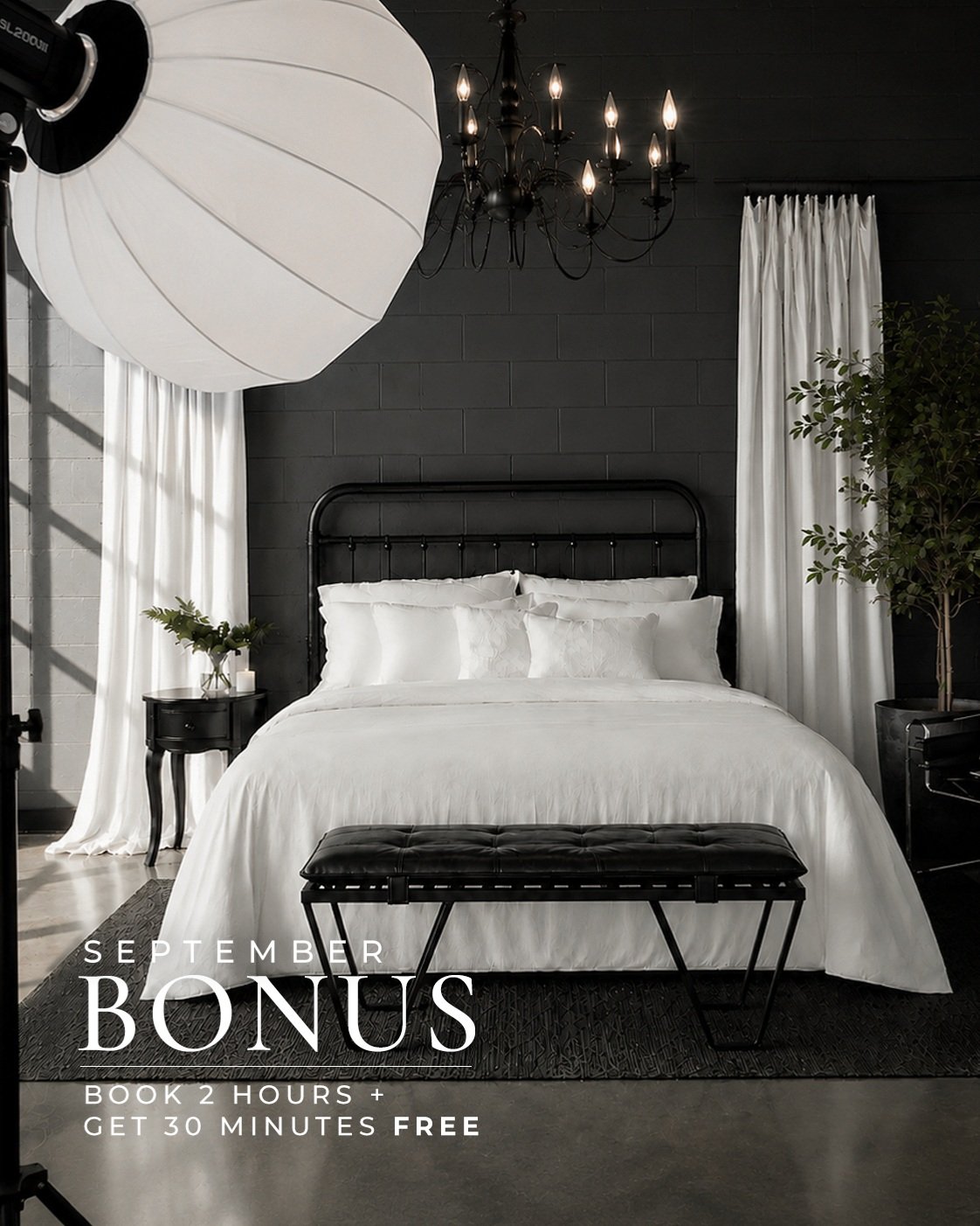 SEPTEMBER, YOUR WAY. 🖤

September is a great time to create something new at d14 &mdash; and next month, we&rsquo;re giving you a little more time to do it.

Book any 2-hour studio rental in September and receive an additional 30 minutes FREE.

More