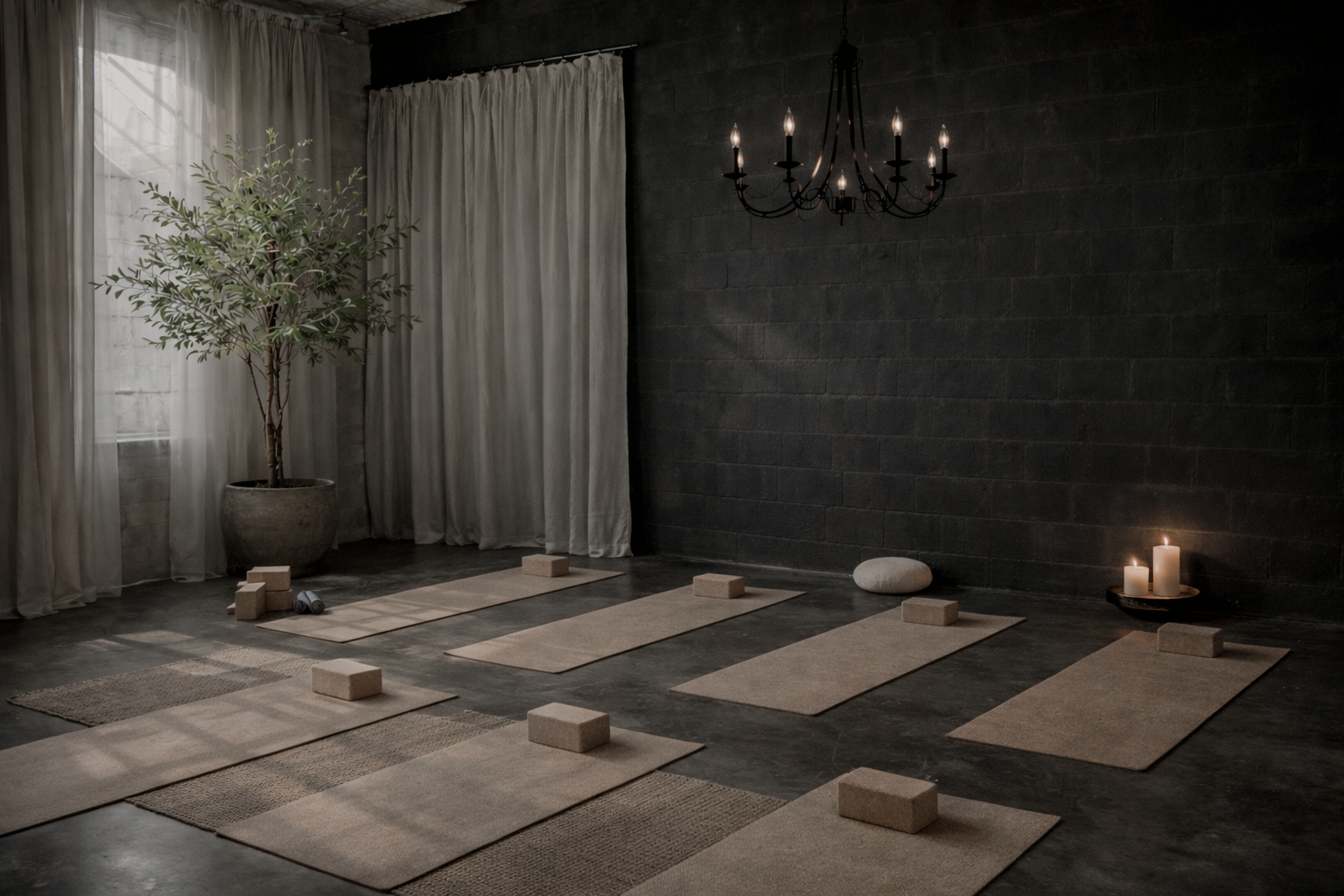 Yoga and meditation studio inside The Alchemy at d14 Studio in Madison Heights serving Detroit and Metro Detroit.