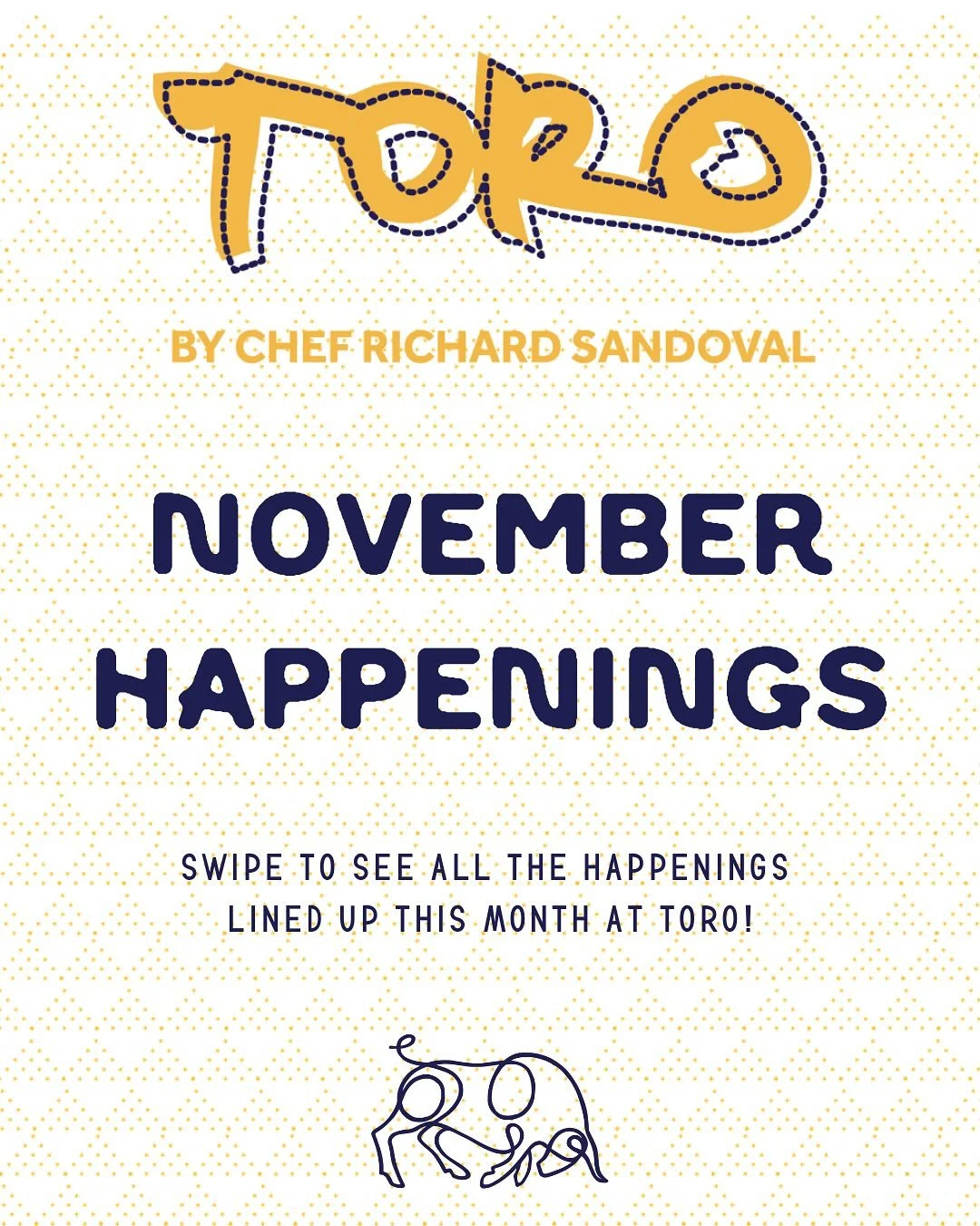 Swipe through to explore everything Toro has to offer this month!

🔥 Toro&rsquo;s First Anniversary Tomahawk Experience
November 7
For one night only, celebrate our first anniversary with half off Toro&rsquo;s signature tableside flaming tomahawks

