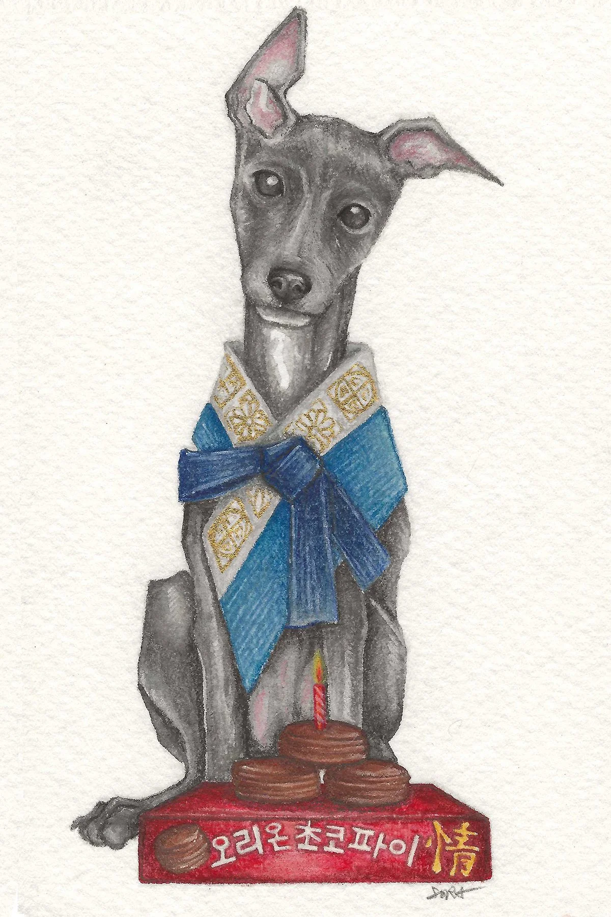 Watercolor and colored pencils