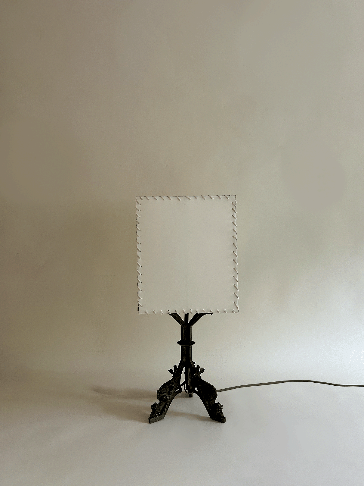 Gothic Revival Bronze Table Lamp