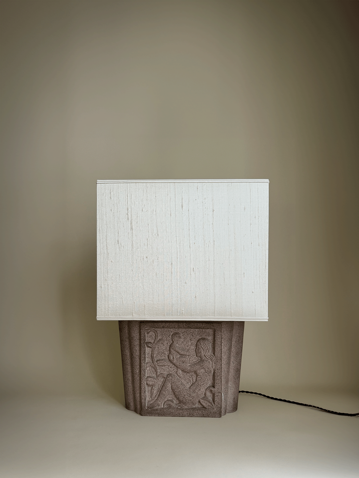 Danish Sandstone Bas-Relief Table Lamp