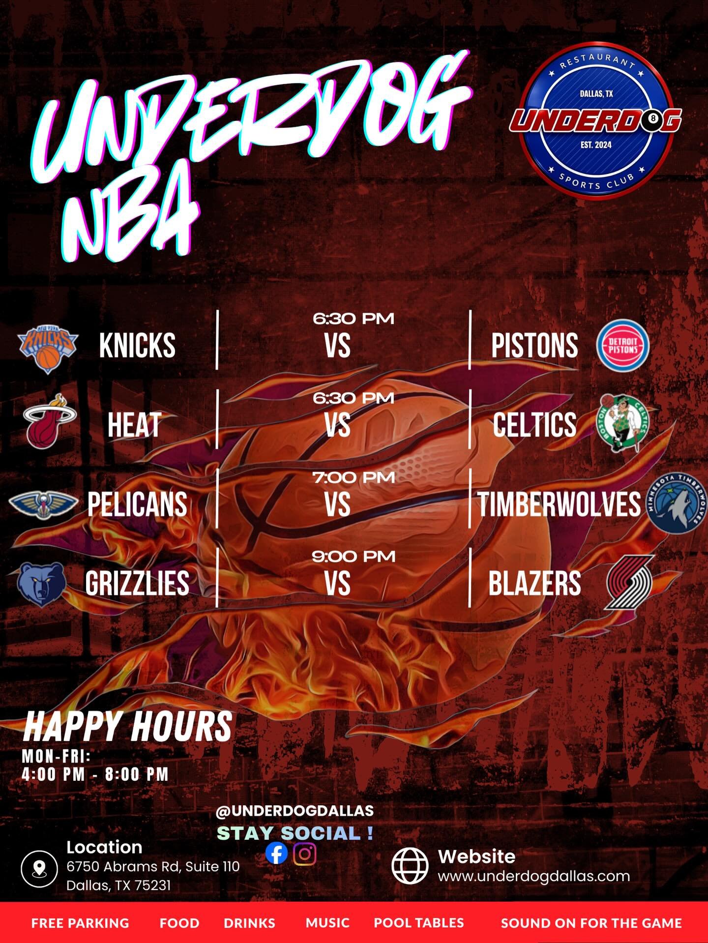 All the action. All the screens. All night.

🔥 Tonight&rsquo;s Games (CT):
&bull; Knicks 🆚 Pistons &mdash; 6:30 PM
&bull; Heat 🆚 Celtics &mdash; 6:30 PM
&bull; Pelicans 🆚 Timberwolves &mdash; 7:00 PM
&bull; Grizzlies 🆚 Trail Blazers &mdash; 9:00