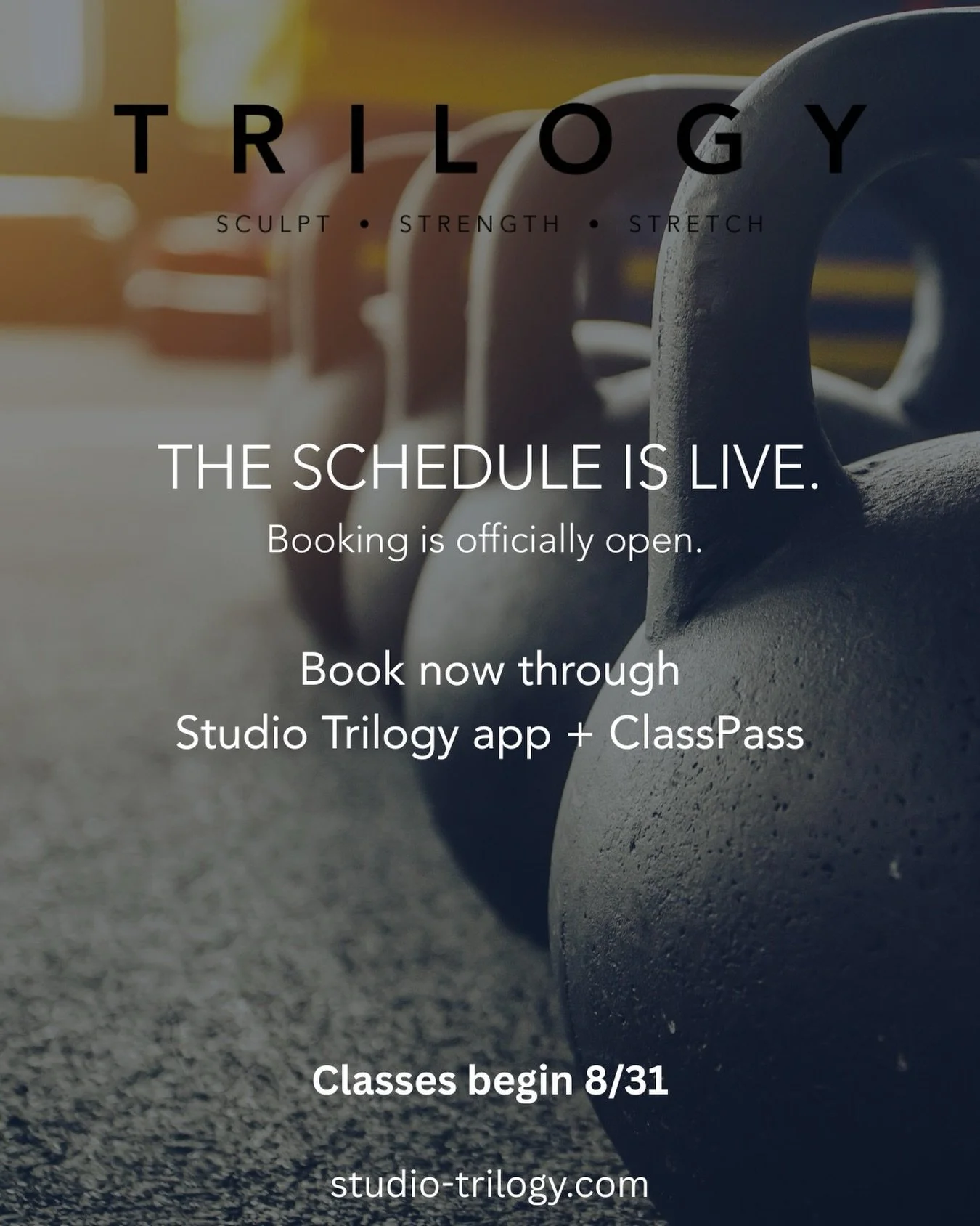 It&rsquo;s not starting over, it&rsquo;s stepping forward. Come move again, with us. Schedule is LIVE. Classes open 8/31. Studio Trilogy app + Classpass

#nolafitness #fitness #classpass #movement #magazinestreet