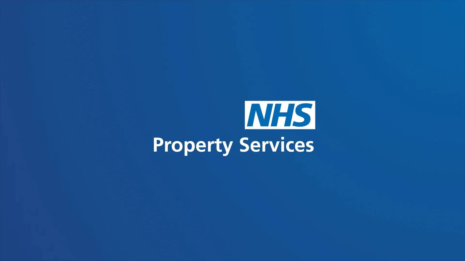 NHS Property Services logo on a blue background.