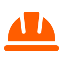Orange construction helmet icon