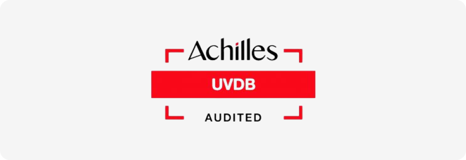Achilles UVDB audited logo with red and black color scheme